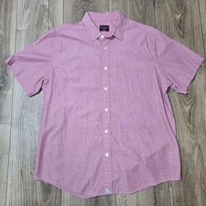UNTUCKit Men's Short Sleeve Button-Up 100% Cotton Size Large Pink